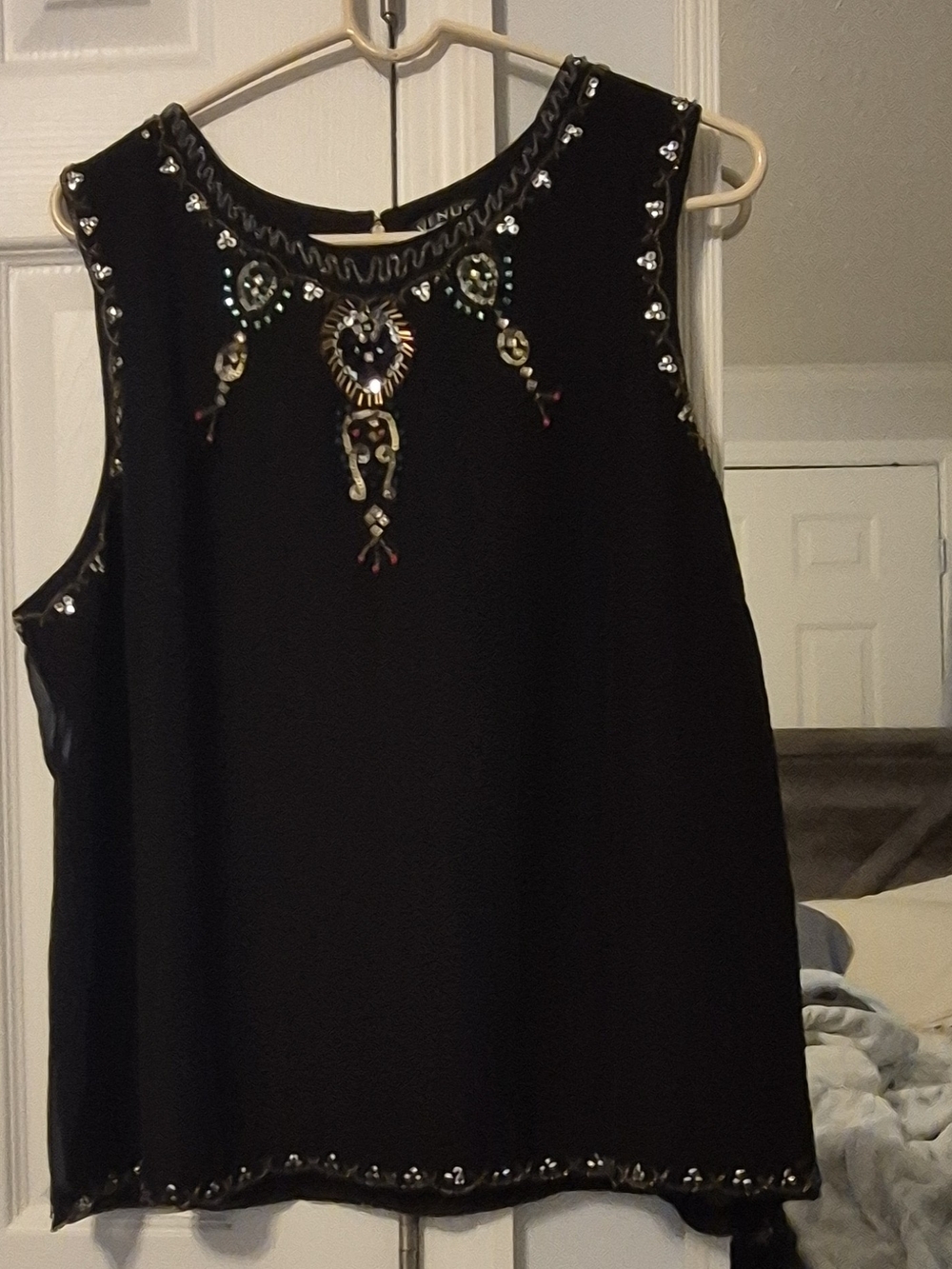 VENUS Black Embellished Sleeveless Camisole